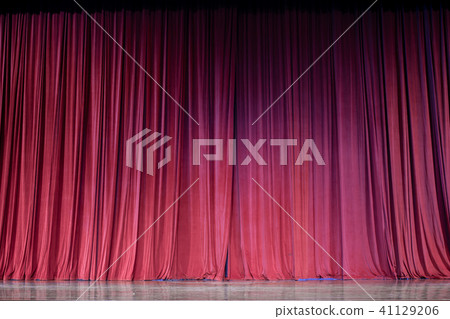 Red curtains and stage. Red curtains and stage. 41129206
