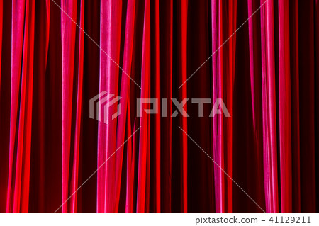 Red curtain in the theatre. Red curtain in the theatre. 41129211