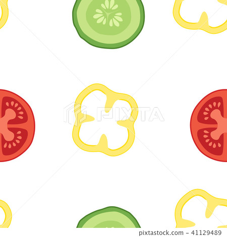 Seamless pattern with vegetables set Seamless pattern with vegetables set 41129489