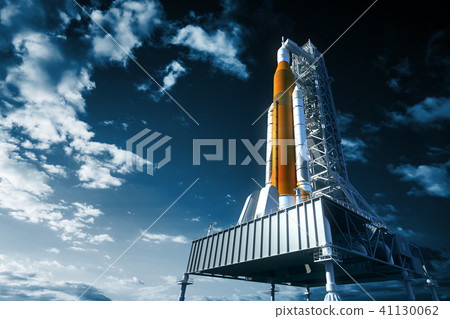 Space Launch System On Launchpad Over Background Of Sky 41130062
