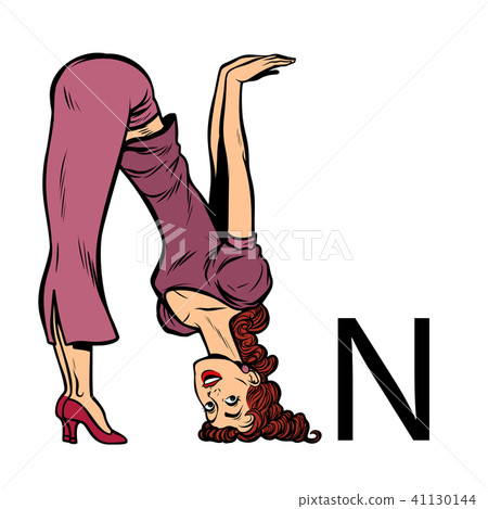 letter N en. Business people silhouette alphabet letter N en. Business people silhouette alphabet 41130144