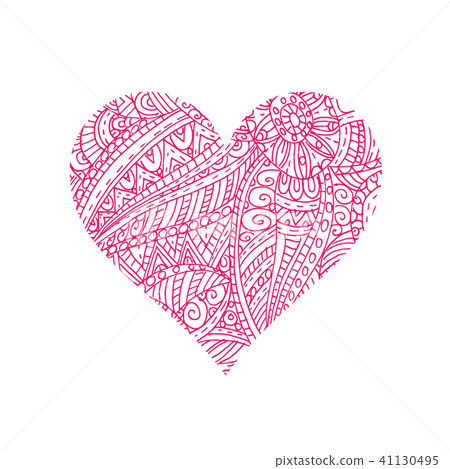 Love symbol with abstract pink pattern on white Love symbol with abstract pink pattern on white 41130495