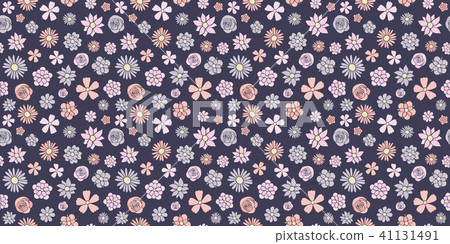 Seamless pattern with hand drawn flowers. Vector - Stock Illustration ...