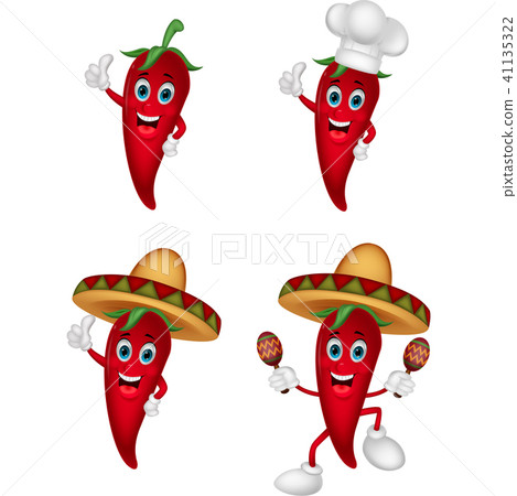 Cartoon chili collection set 41135322