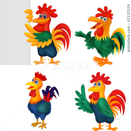 Cartoon rooster collection set Cartoon rooster collection set 41135324