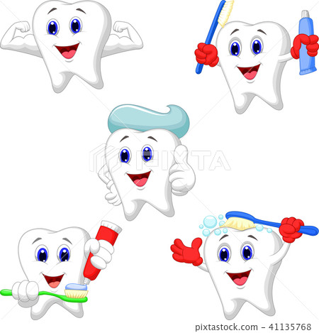 Cartoon teeth collection set 41135768