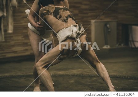 相撲 相撲選手的纏腰帶 研修 41136304