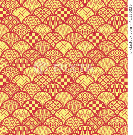 Qinghai wave Japanese pattern MIX background seamless pattern Qinghai wave Japanese pattern MIX background seamless pattern 41136829