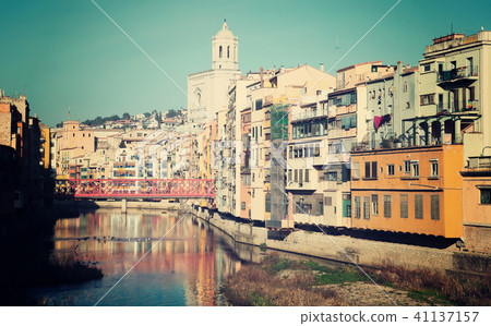 Picturesque homes on river bank in Gerona Picturesque homes on river bank in Gerona 41137157
