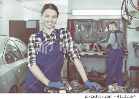 Young female master near workplace in workshop Young female master near workplace in workshop 41138164