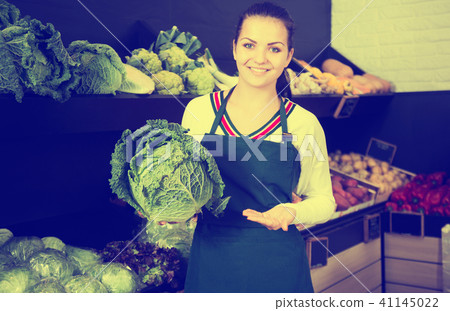 Seller showing assortment Seller showing assortment 41145022