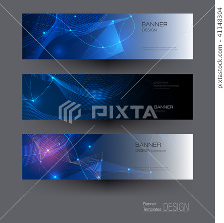 Illustration banners set, Abstract Molecules 41148304