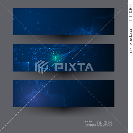 Illustration banners set, Abstract Molecules Illustration banners set, Abstract Molecules 41148306