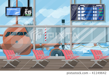 Waiting hall in passanger terminal of airport Waiting hall in passanger terminal of airport 41149642