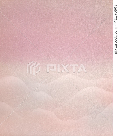 Tango crepe with mountain range pattern drawn in pale colors 41150605