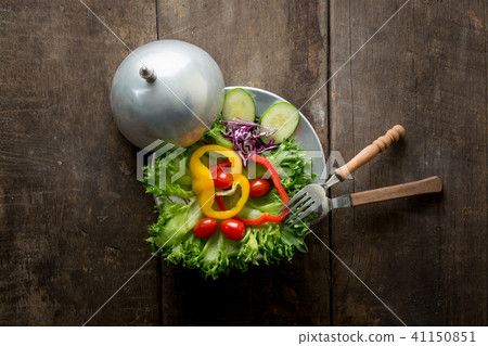 Top view of Salad veggie is breakfast for healthy 41150851