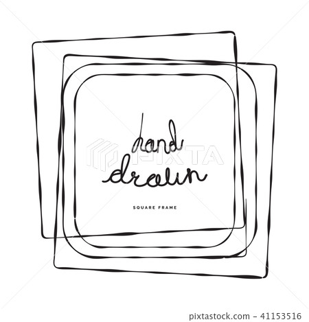 Hand Drawn Square Frame - Stock Illustration [41153516] - PIXTA