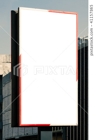 Blank vertical billboard on direct sunlight. Blank vertical billboard on direct sunlight. 41157865