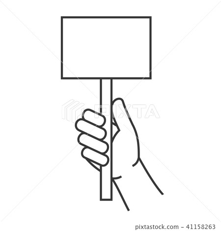 Hand Holding Blank Score Card Sign. Vector Hand Holding Blank Score Card Sign. Vector 41158263