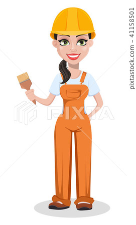 Beautiful female builder in uniform Beautiful female builder in uniform 41158501