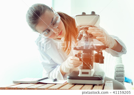 Research scientist looking bacteria Research scientist looking bacteria 41159205