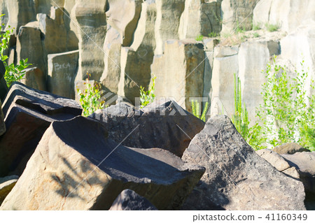 Basalt stones and columns Basalt stones and columns 41160349