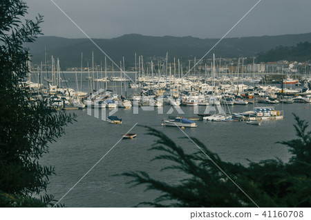 Harbor with boats in baiona, galicia, spain Harbor with boats in baiona, galicia, spain 41160708