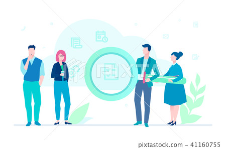 Cloud search - flat design style colorful illustration 41160755