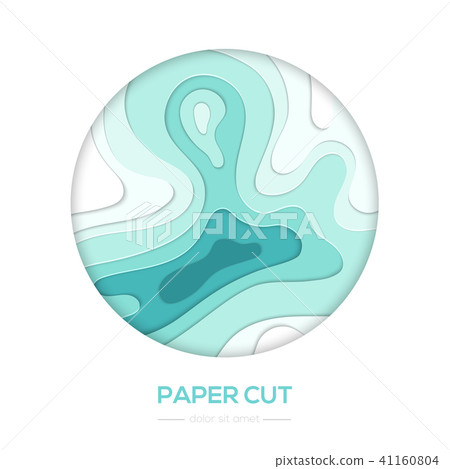 Blue abstract layout - vector paper cut banner 41160804