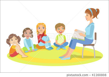 Elementary School Students Listening To the Story 41160808