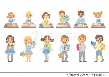 Kids Behind the Desks In School Set 41160818