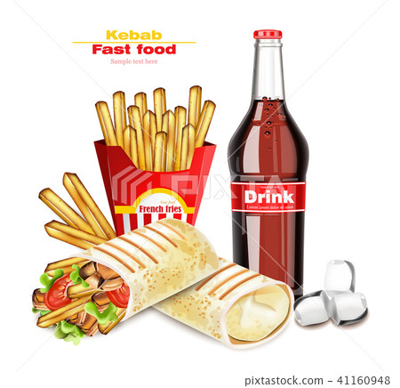 Shawarma or Kebab menu fast food Vector 41160948