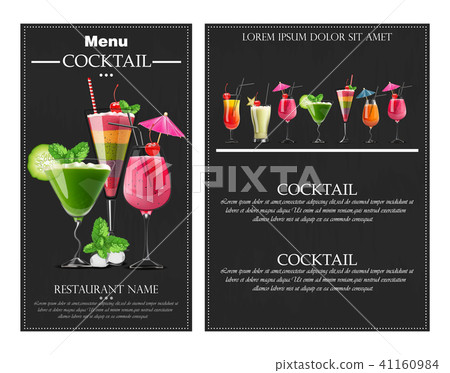 Cocktail drinks Vector realistic banner flyer 41160984