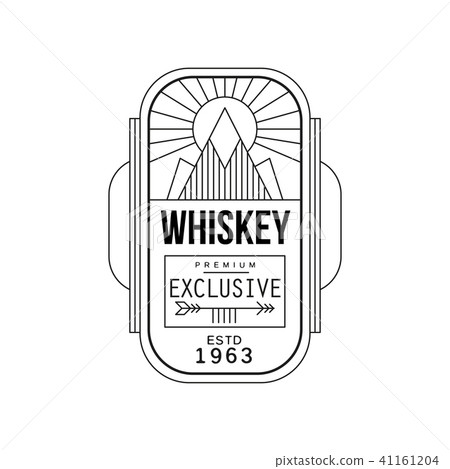 Whiskey vintage label design, premium exclusive strong drink badge estd 1963, alcohol industry 41161204