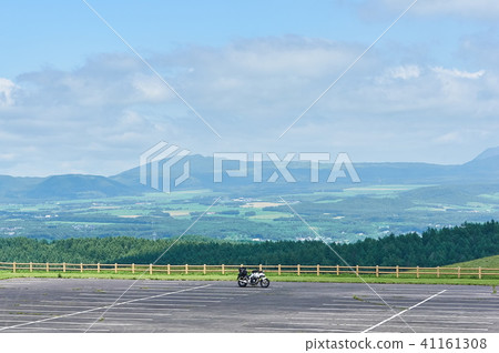 Parking lot of Hokkaido 900 prairie and motorcycle Parking lot of Hokkaido 900 prairie and motorcycle 41161308