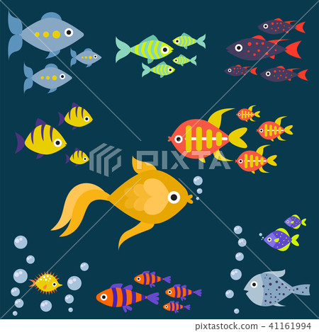 Aquarium Ocean Fish Underwater Bowl Tropical Stock Illustration