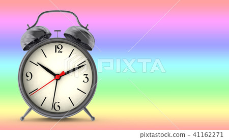 Metal alarm clock. 3D render Metal alarm clock. 3D render 41162271