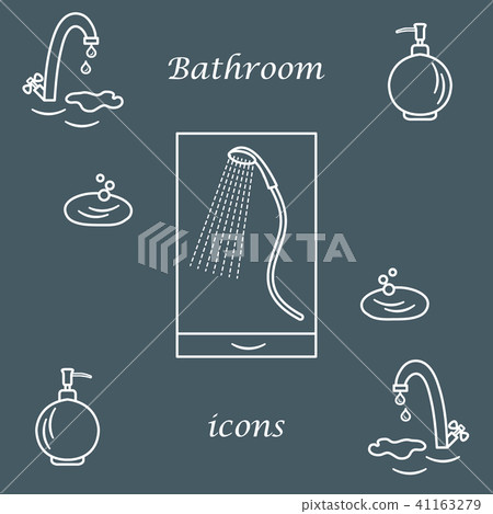Set of vector illustrations of variety bathroom - Stock Illustration ...