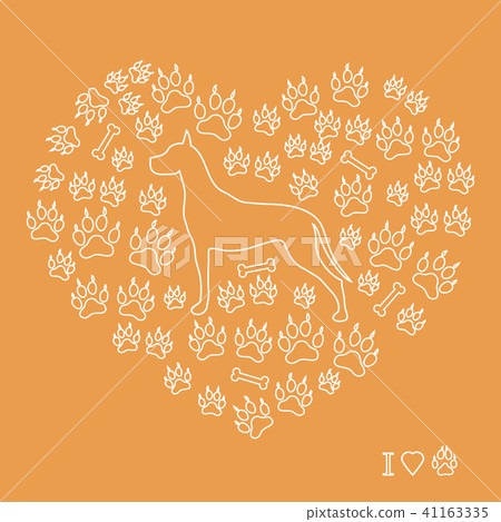 great dane silhouette on a background of dog great dane silhouette on a background of dog 41163335