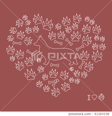 Welsh Corgi Pembroke silhouette on a background of 41163336