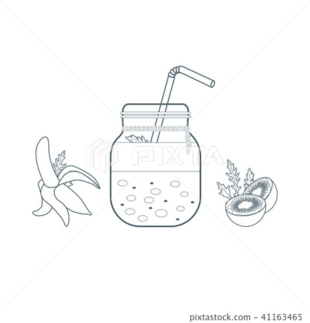 Jar with smoothies and ingredients for smoothie Jar with smoothies and ingredients for smoothie 41163465