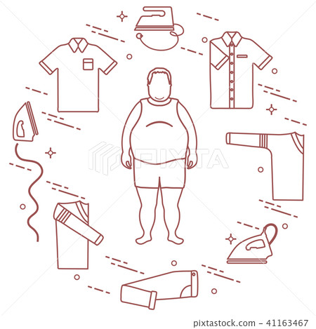 Fat man, irons and different clothes Fat man, irons and different clothes 41163467