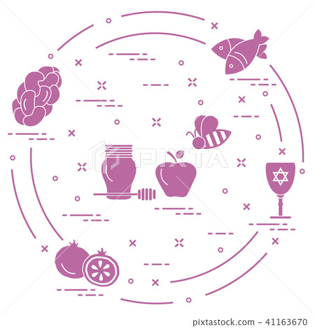 Jewish traditional treats and symbols 41163670