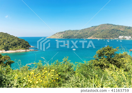 View on Nai Harn bay beach beach at Rawai area on View on Nai Harn bay beach beach at Rawai area on 41163759