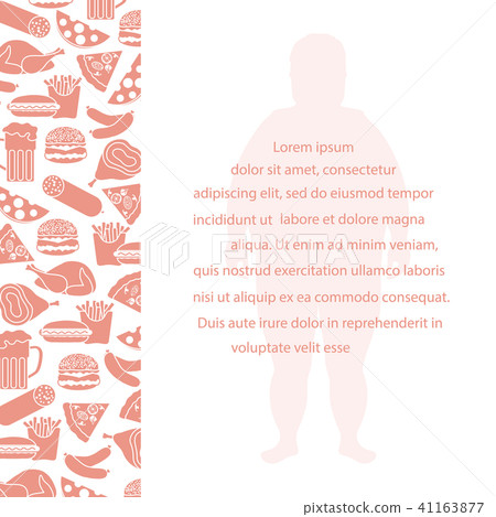 Fat man with unhealthy lifestyle symbols 41163877