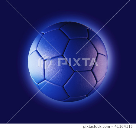 Blue soccer ball on blue background in technology Blue soccer ball on blue background in technology 41164115