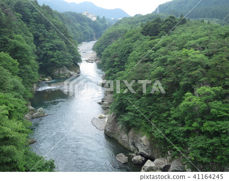 從鬼怒川嶺吊橋看到的鬼怒川河 41164245