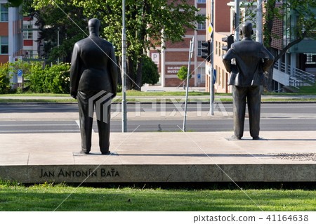 Tomas and Jan Antonin Bata statue in Zlin 41164638