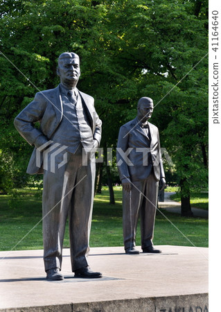 Tomas and Jan Antonin Bata statue in Zlin Tomas and Jan Antonin Bata statue in Zlin 41164640
