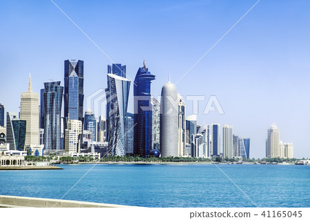 Futuristic skyline of Doha in Qatar Futuristic skyline of Doha in Qatar 41165045